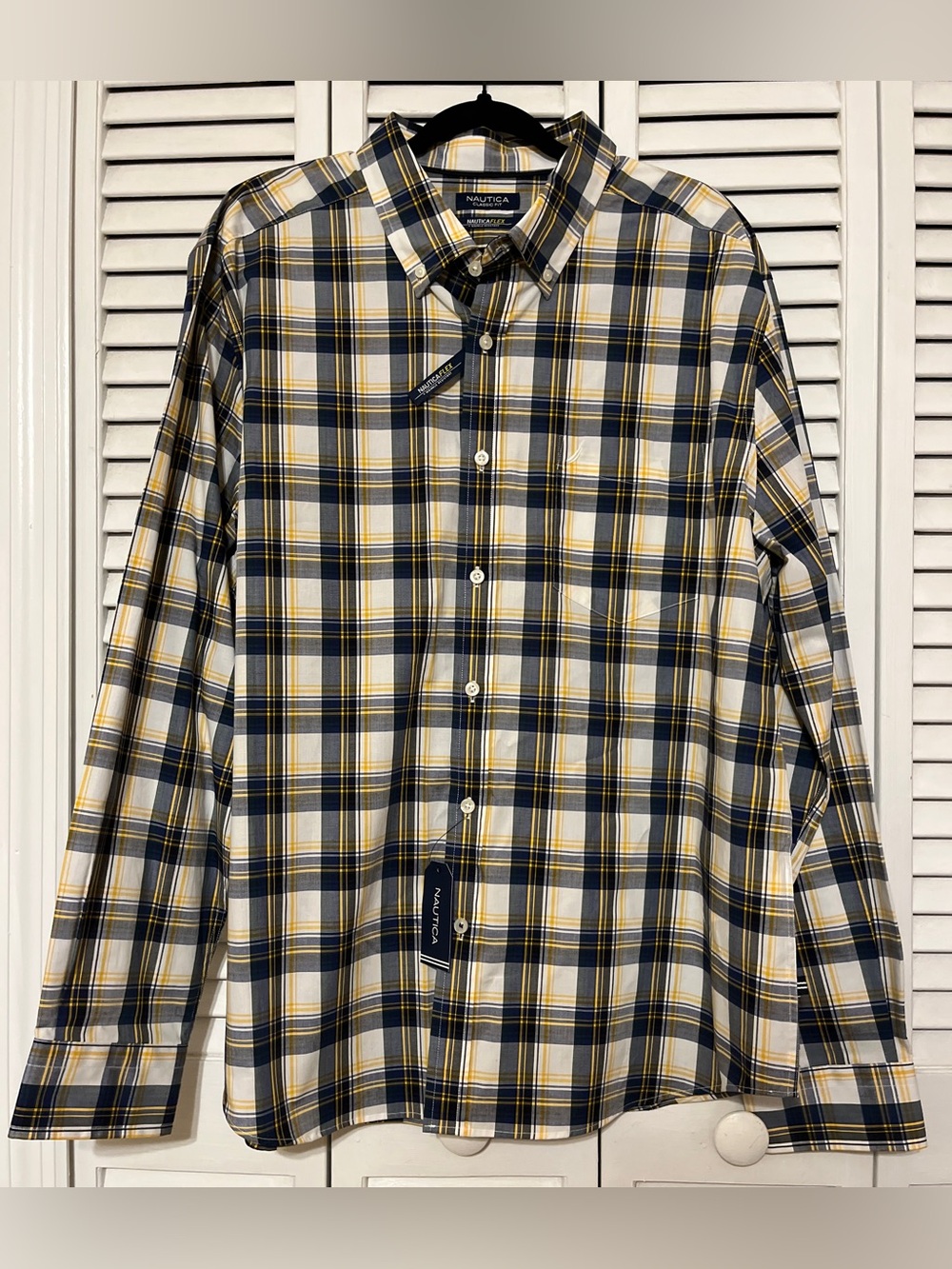 NWT Nautica Flex Wrinkle Resistant Button Down Men’s Shirt Sz XXL MSRP $79.50